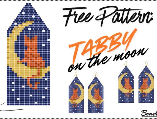 Tabby on the Moon Earring Pattern